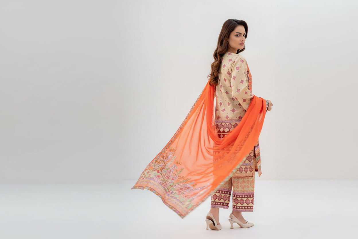 Digital Printed Airjet Lawn 3-Pieces BRN#001(Unstitched)