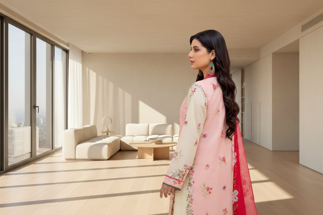 Digital Printed Airjet Lawn 3-Pieces BRN#001(Unstitched)