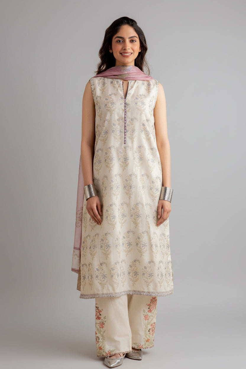 Digital Printed Airjet Lawn 3-Pieces BRN#001(Unstitched)