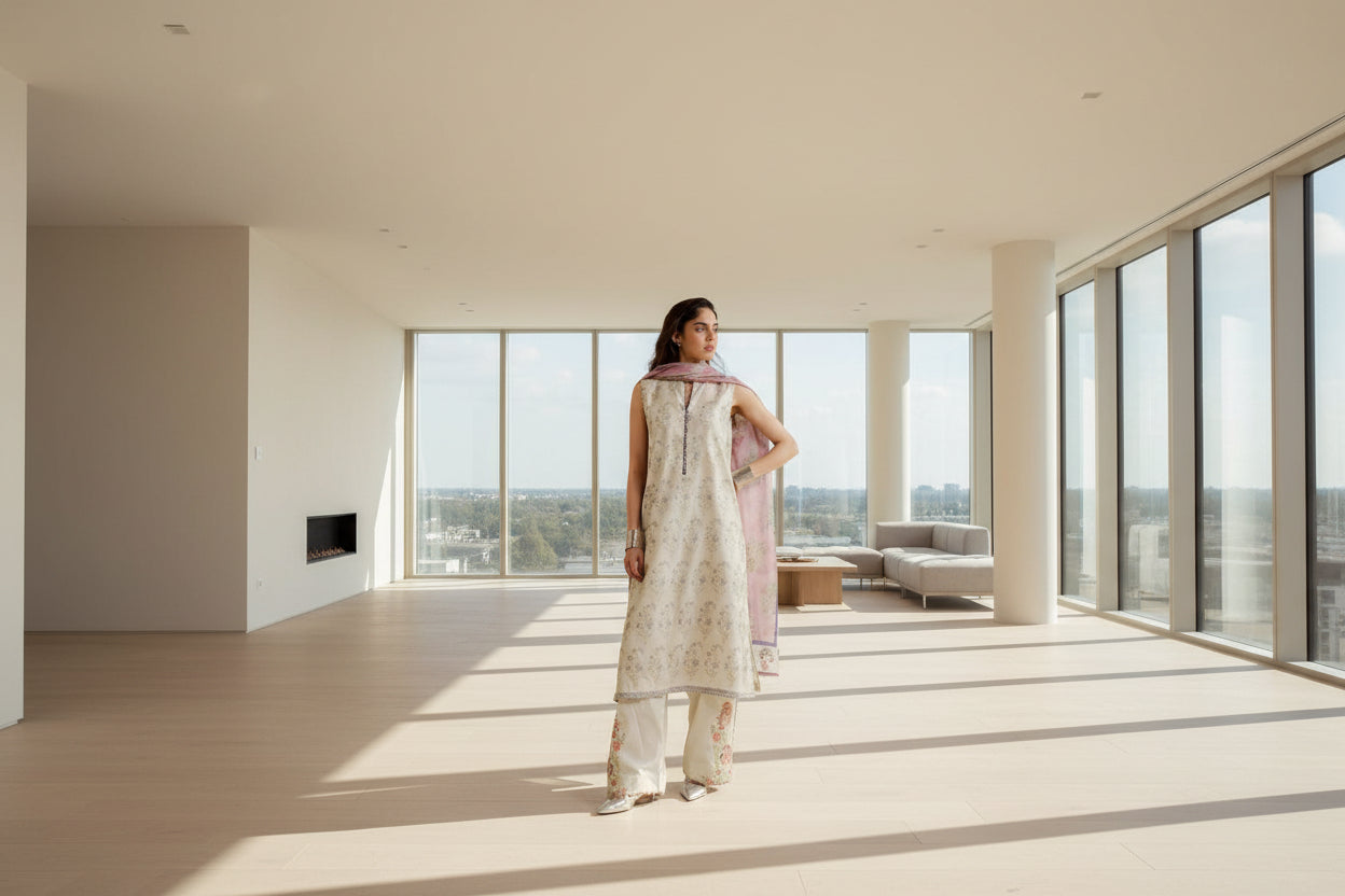 Digital Printed Airjet Lawn 3-Pieces BRN#001(Unstitched)