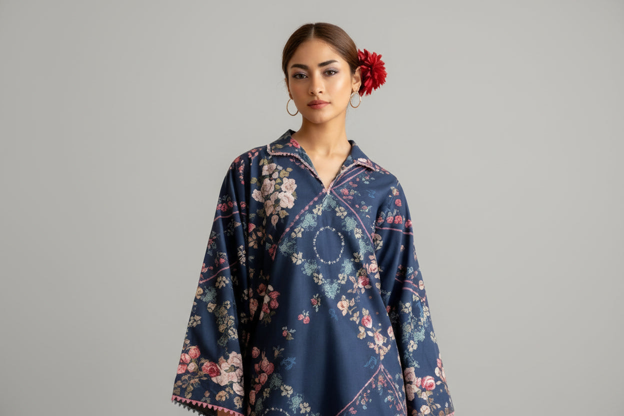 Digital Printed Airjet Lawn 3-Pieces BRN#001(Unstitched)