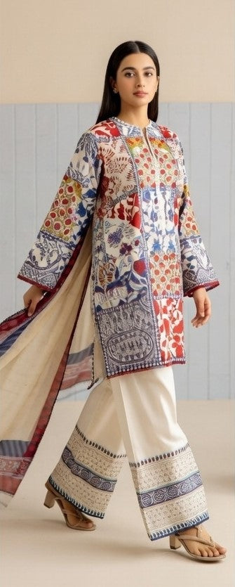 Digital Printed Airjet Lawn 3-Pieces BRN#001(Unstitched)