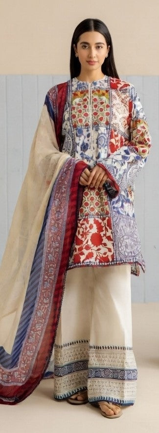 Digital Printed Airjet Lawn 3-Pieces BRN#001(Unstitched)