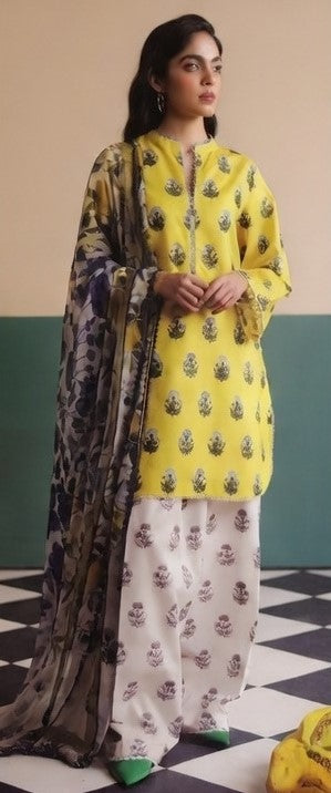 Digital Printed Airjet Lawn 3-Pieces BRN#001(Unstitched)