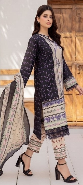 Digital Printed Airjet Lawn 3-Pieces BRN#001(Unstitched)