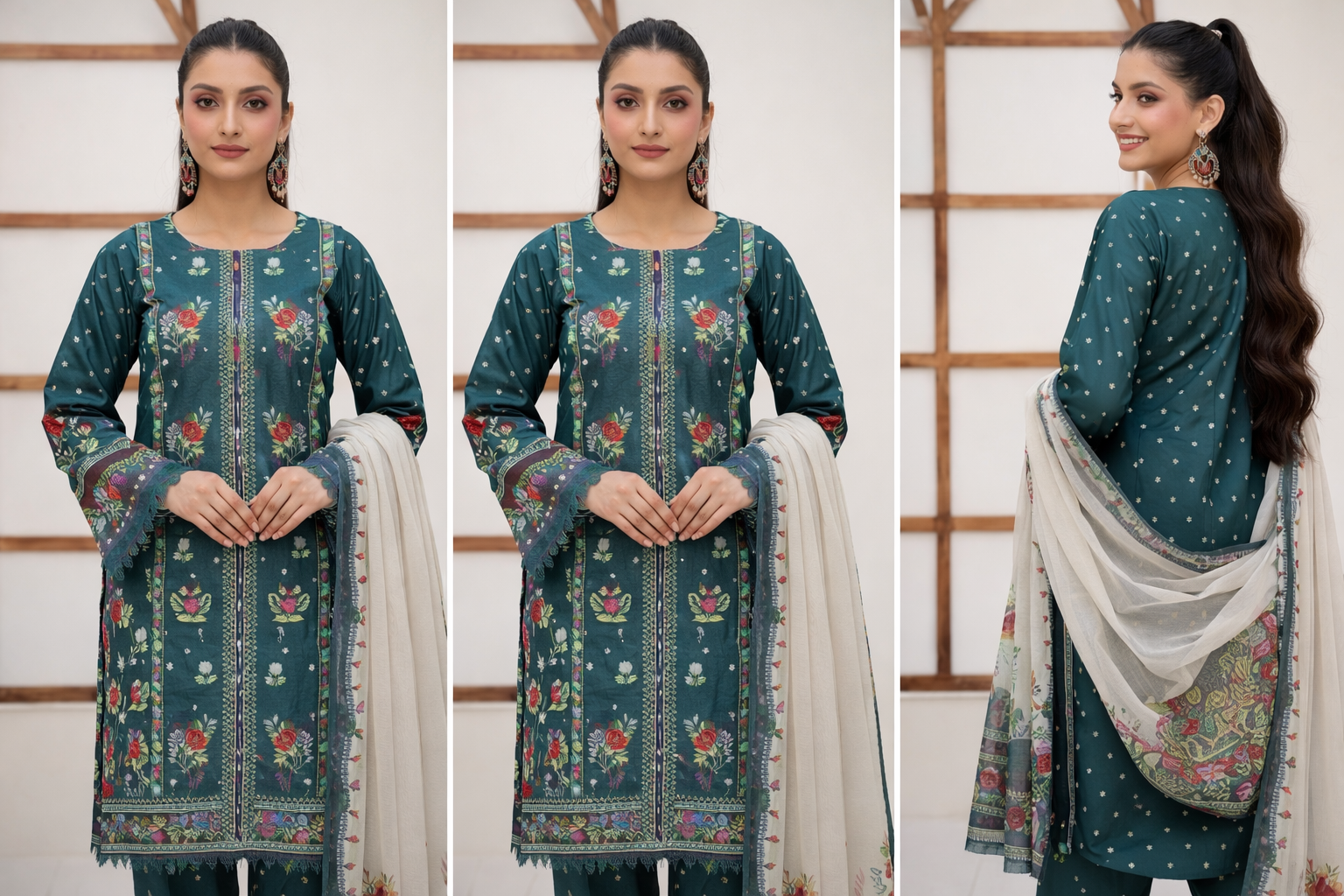 Digital Printed Airjet Lawn 3-Pieces BRN#001(Unstitched)