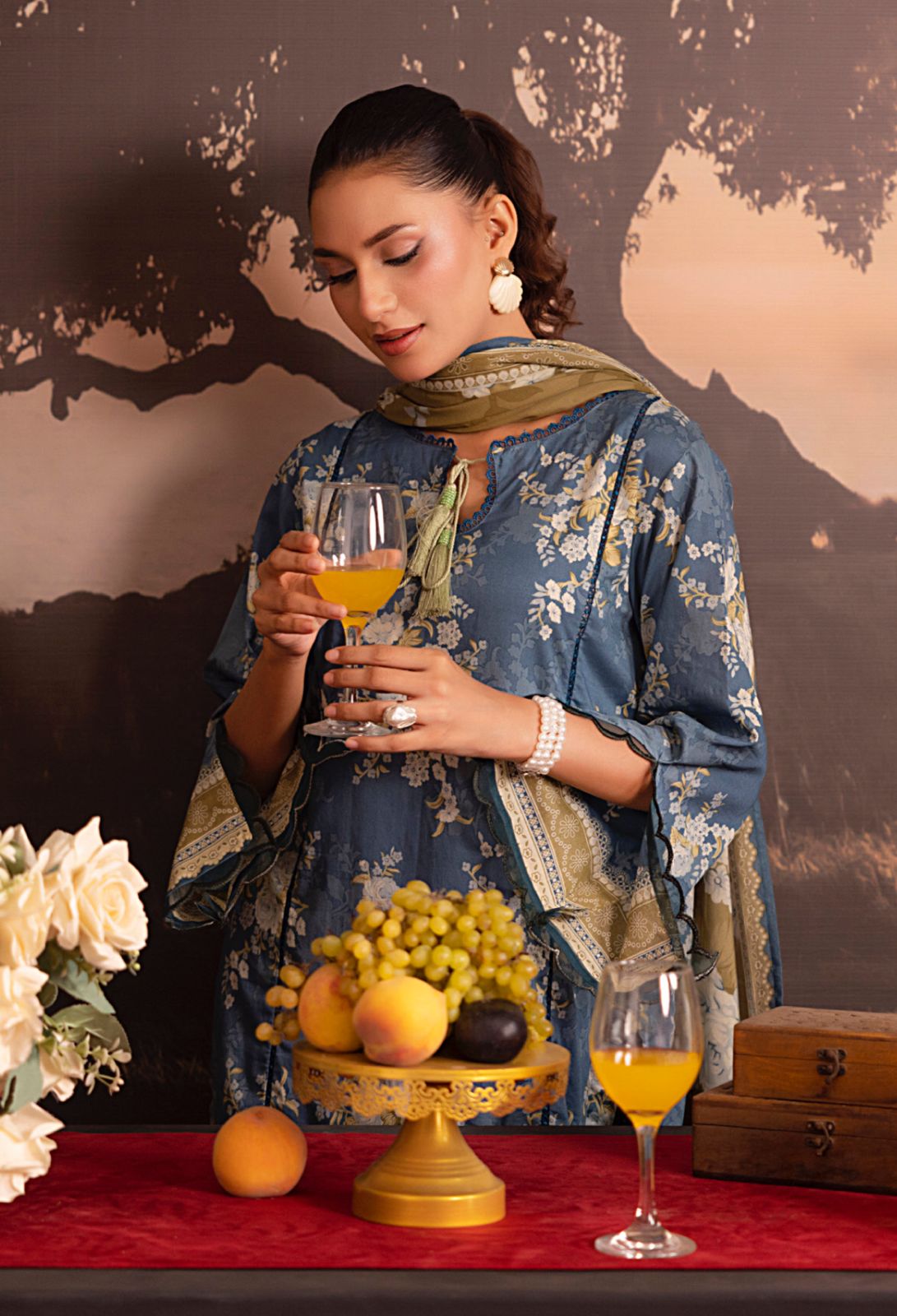 Cambric Lawn With Digital Printed Lawn Shirt & Dyed Cambric Trouser