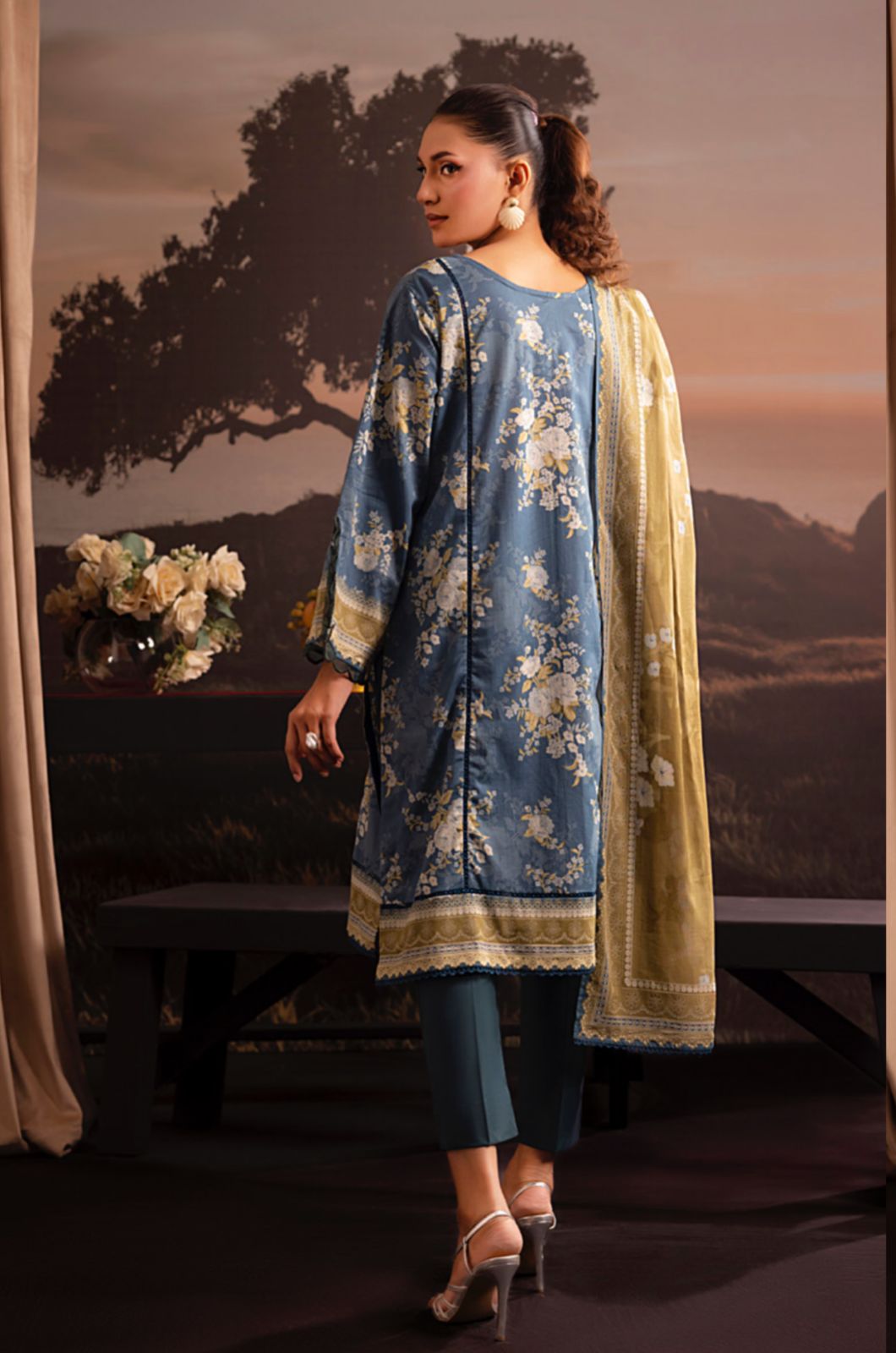 Cambric Lawn With Digital Printed Lawn Shirt & Dyed Cambric Trouser