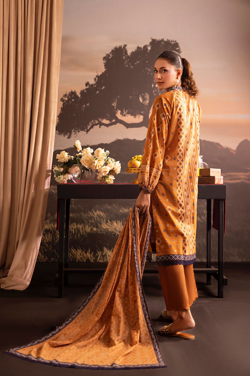 Cambric Lawn With Digital Printed Lawn Shirt & Dyed Cambric Trouser