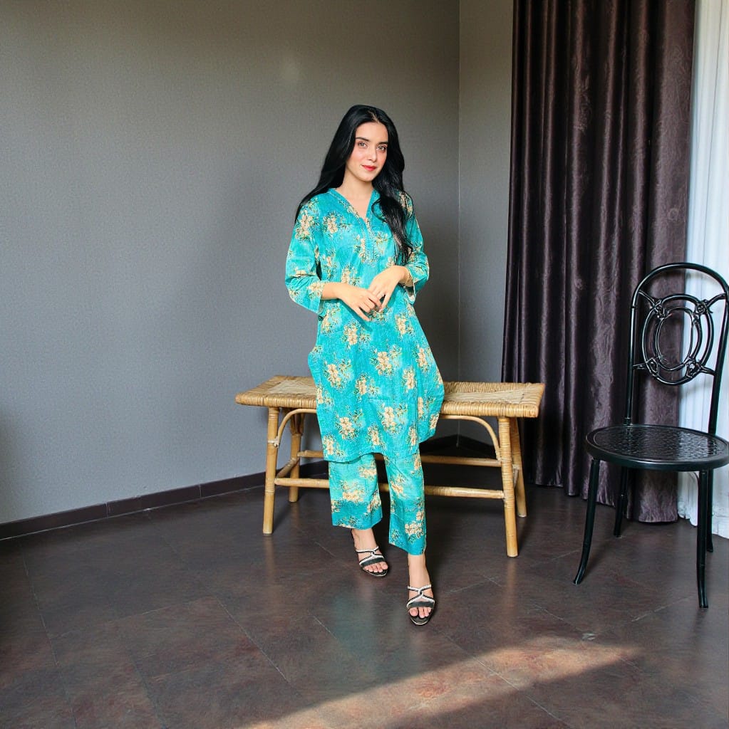 Hamsha 2 piece Stitched Summer Printed Lawn