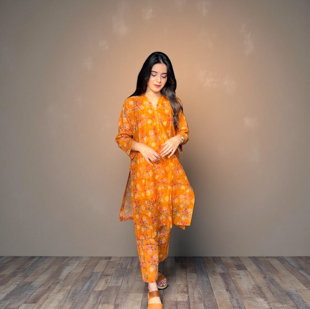 Hamsha 2 piece Stitched Summer Printed Lawn