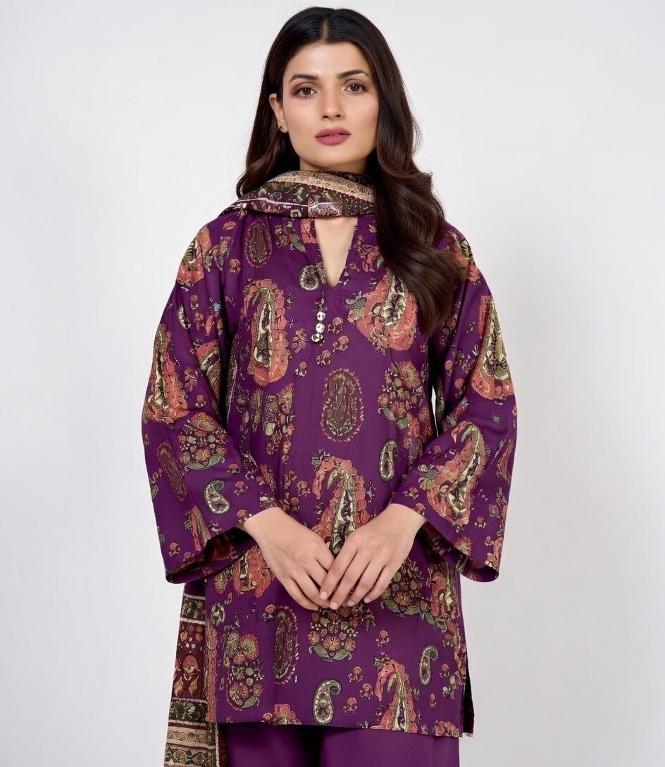 Digital Printed Airjet Lawn 3-Pieces BRN#001(Unstitched)