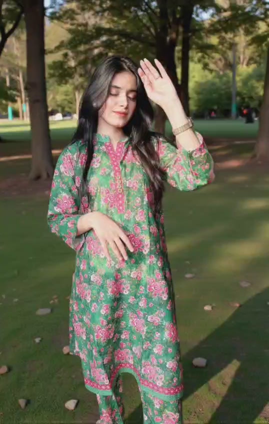 Hamsha 2 piece Stitched Summer Printed Lawn