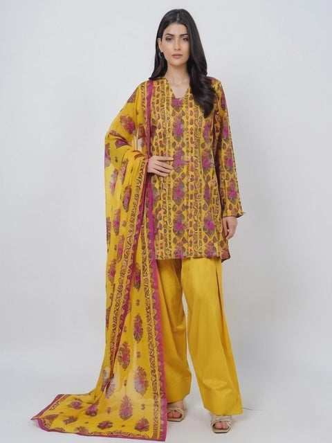 Digital Printed Airjet Lawn 3-Pieces BRN#001(Unstitched)